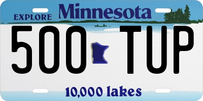 MN license plate 500TUP