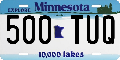 MN license plate 500TUQ