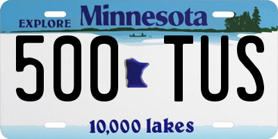 MN license plate 500TUS