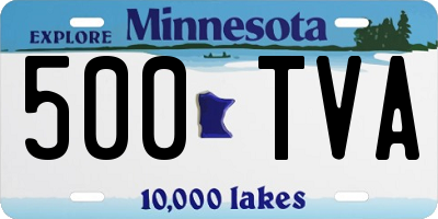 MN license plate 500TVA