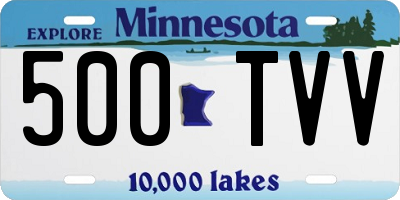 MN license plate 500TVV