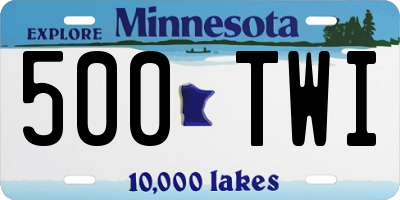 MN license plate 500TWI