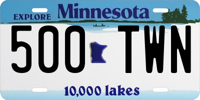 MN license plate 500TWN