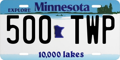 MN license plate 500TWP