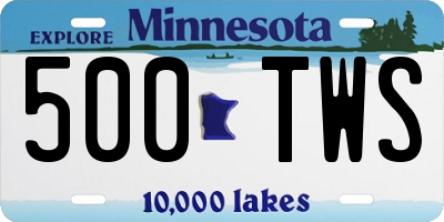 MN license plate 500TWS