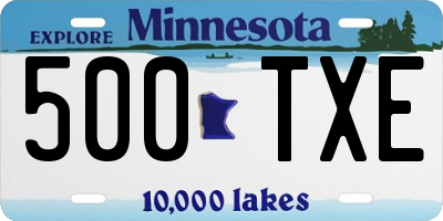 MN license plate 500TXE