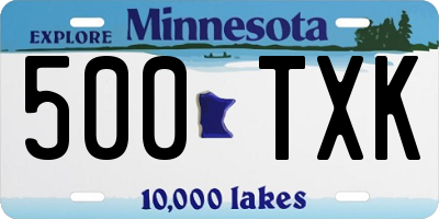MN license plate 500TXK