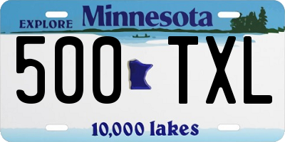 MN license plate 500TXL