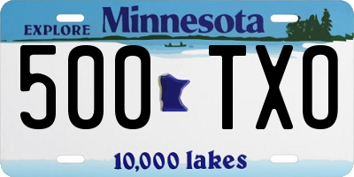 MN license plate 500TXO