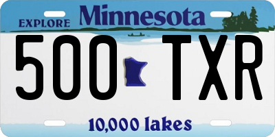 MN license plate 500TXR