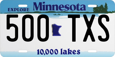 MN license plate 500TXS
