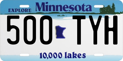 MN license plate 500TYH