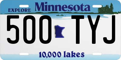 MN license plate 500TYJ