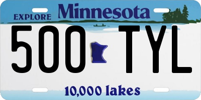 MN license plate 500TYL