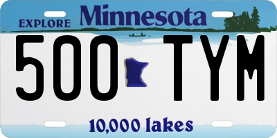 MN license plate 500TYM