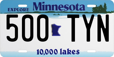 MN license plate 500TYN