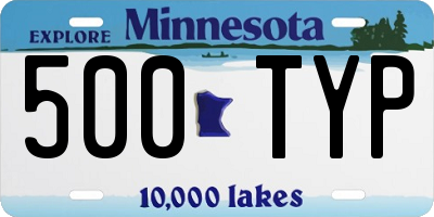 MN license plate 500TYP