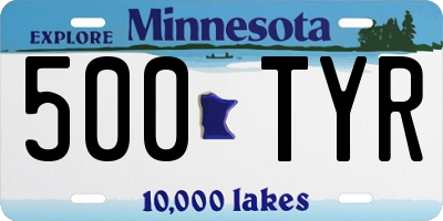 MN license plate 500TYR