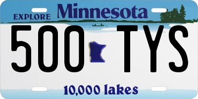 MN license plate 500TYS