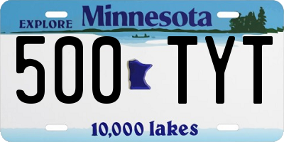 MN license plate 500TYT