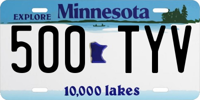 MN license plate 500TYV