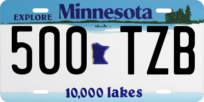 MN license plate 500TZB