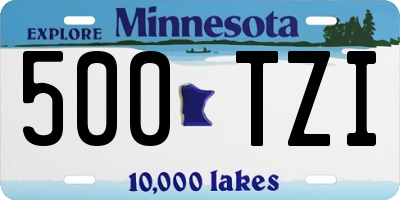MN license plate 500TZI