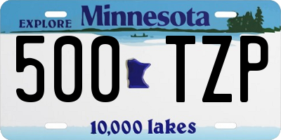 MN license plate 500TZP