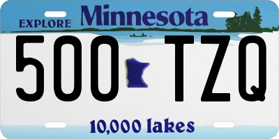 MN license plate 500TZQ