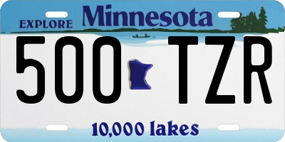 MN license plate 500TZR