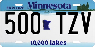 MN license plate 500TZV