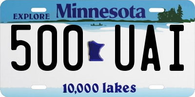 MN license plate 500UAI