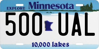 MN license plate 500UAL