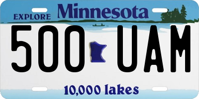 MN license plate 500UAM