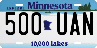 MN license plate 500UAN