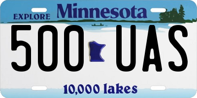 MN license plate 500UAS