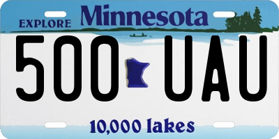 MN license plate 500UAU