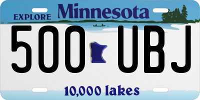 MN license plate 500UBJ