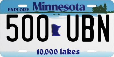 MN license plate 500UBN
