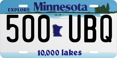 MN license plate 500UBQ