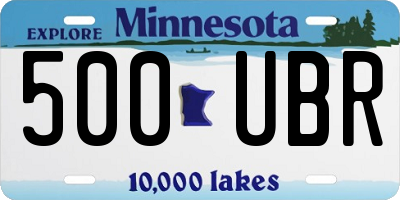 MN license plate 500UBR