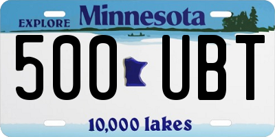 MN license plate 500UBT