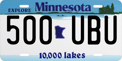 MN license plate 500UBU