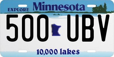 MN license plate 500UBV