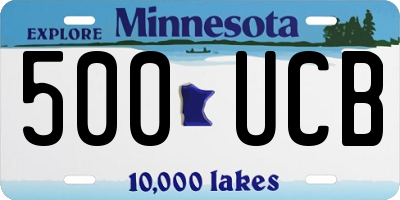 MN license plate 500UCB