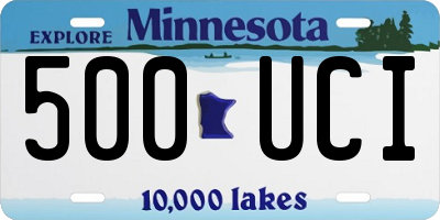 MN license plate 500UCI