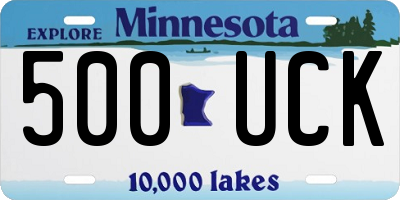 MN license plate 500UCK