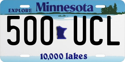 MN license plate 500UCL