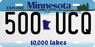 MN license plate 500UCQ