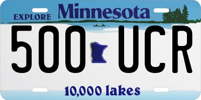 MN license plate 500UCR